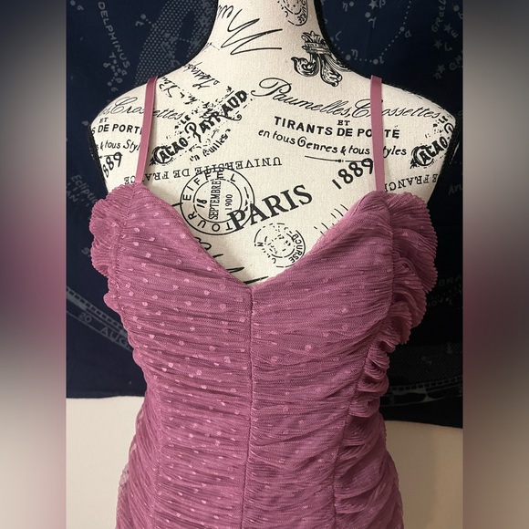 Haute Monde Mauve Pink Tulle Dress – Size M - Picture 3 of 7